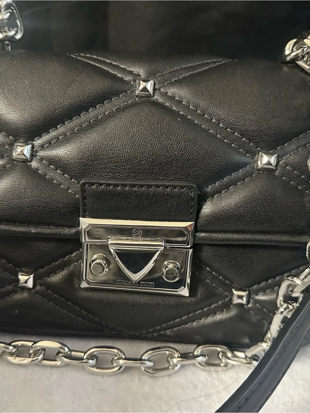 Michael Kors Quilted Black Chain Shoulder Bag